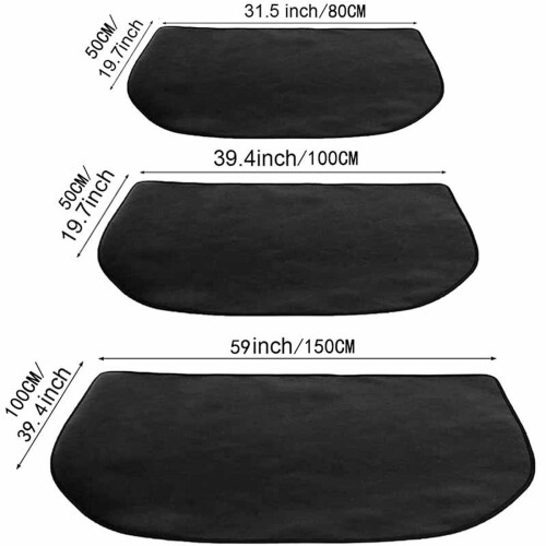 Fireplace Mat Fire-Resistant Fiberglass Hearth Rug Black 1