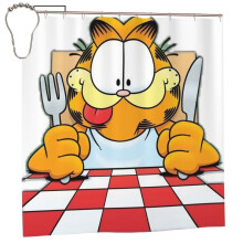 Cortina de chuveiro do filme Garfield, impermeável, em poliéster, tamanho único.