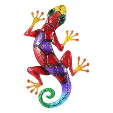 Fém Gecko Fali Dekoráció Piros 43x28 cm