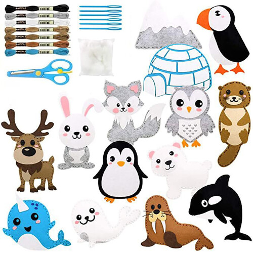 Kit de cusut cu animale pentru copii, jucărie educativă DIY 1