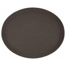 Oval glasfiberbricka halkfri brun 61x51 cm