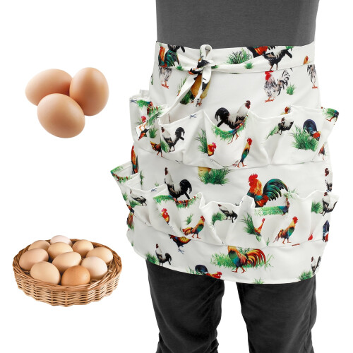 Eggsamlingsforkle med 12 lommer for kvinner