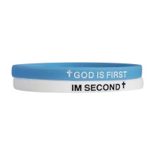 Christliches Silikonarmband „Ich bin der Zweite“ mit Bibelvers