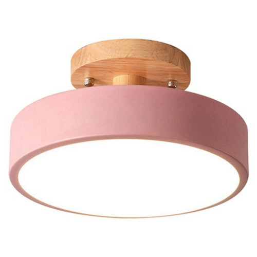 Μοντέρνο Φωτιστικό Οροφής LED Nordic Wood Design Ροζ