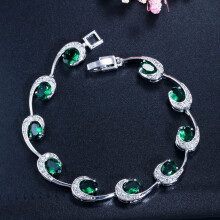 Pulseira feminina em formato de bola de tênis com zircônias cúbicas (1 peça)