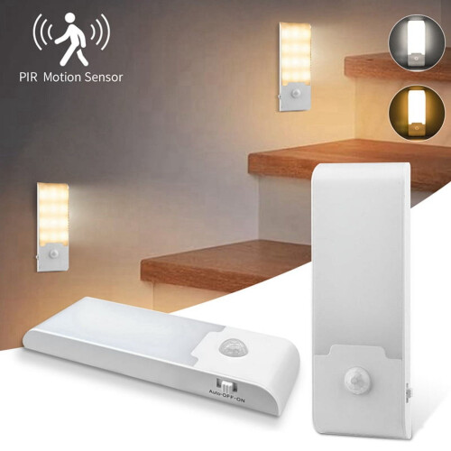 Luminária de parede LED com sensor de movimento para quarto.
