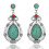 Vintage 925 Silver Turquoise Drop Earrings Green A Pair 7