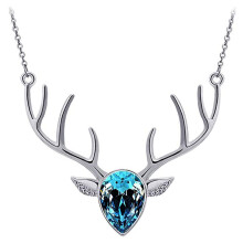 Kristallen hanger in de vorm van een rendiergewei, blauw
