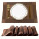 Plastic Square Golden Placemats Nordic Solid Color 6 Pcs 5