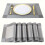 Plastic Square Golden Placemats Nordic Solid Color 6 Pcs 3