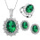 Set di collana, anello e orecchini in rame e zirconi verdi 1