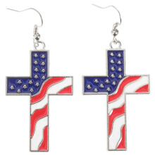 Xing Independence Day earrings cross shape 1 pair