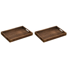Plateau de service en bois, palette de rangement, 2 pièces