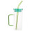 Glasbecher für Eiskaffee mit Deckel und Strohhalm, 473 ml 1