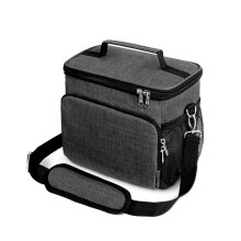 Graue Crossbody-Lunchtasche, thermoisoliert, großes Fassungsvermögen
