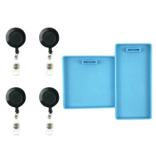 Business Card Holder Badge Mold Set Square Alloy Silicone