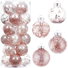 Shatterproof Christmas Ball Ornaments Rose Gold 70mm