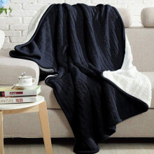 Manta de punto trenzado de algodón azul marino 51x67 pulgadas