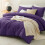 Conjunto de edredom roxo tamanho Queen, respirável e acolchoado, 3 peças 5