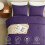 Conjunto de edredom roxo tamanho Queen, respirável e acolchoado, 3 peças 3
