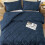 Σετ παπλωμάτων Queen Navy Blue Boho Pintuck 3 τεμαχίων 6