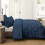 Σετ παπλωμάτων Queen Navy Blue Boho Pintuck 3 τεμαχίων 7