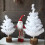 Mini White Christmas Tree with Wooden Base 30 cm 1