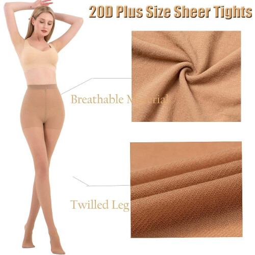 Διαφανές καλσόν Plus Size20D2-Pack Queen Size Tights 2
