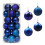 Blue Glitter Plastic Ball Ornaments 24PCS 1.17 inch 1