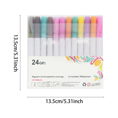 YOCBZ Glitzermarker-Set, Glitzergel, Doppellinie, 24 Stück 2