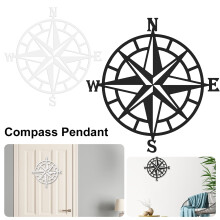 Metal Nautical Compass Wall Decor Black 11 Inch