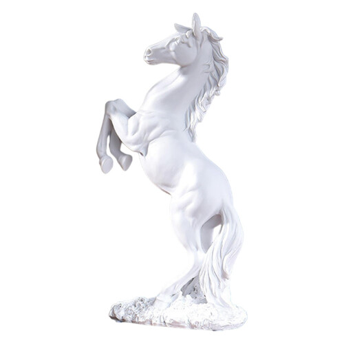 Horse Statue White Tabletop Ornament 1 piece