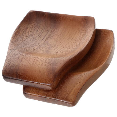 Wooden Spoon Rest Smooth Scoop Holder 2 pcs