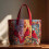 Bolsa de tecido vintage acolchoada em algodão para mulheres, 40 x 34 cm (15,75 x 13,4 polegadas). 5
