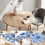 Toalha de mesa redonda floral azul estilo fazenda de 152 cm (60 polegadas) 3