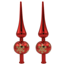 Vintage Plastic Christmas Tree Topper Red Metallic 2pcs