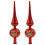 Vintage Plastic Christmas Tree Topper Red Metallic 2pcs 1