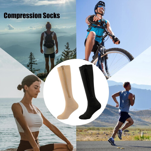 Chaussettes de compression avec fermeture éclair (2 paires) 2