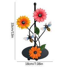 Sunflower Butterfly Wrought Iron Paper Towel Holder 1pc