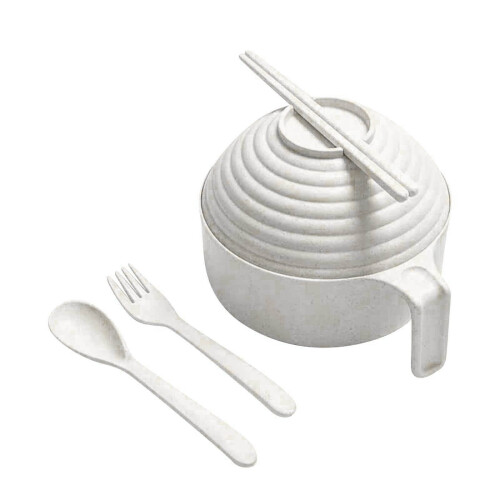 Instant bowl with lid and chopsticks set 1 piece