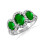 Emerald Halo Ring 3.50 CTTW Three-Stone 1