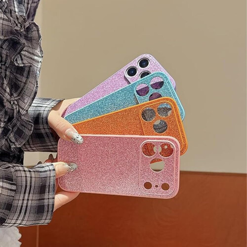 Cás iPhone le cosaint lionsa ceamara glitter 1