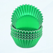 Caissettes à cupcakes et muffins en aluminium vert (100 unités)