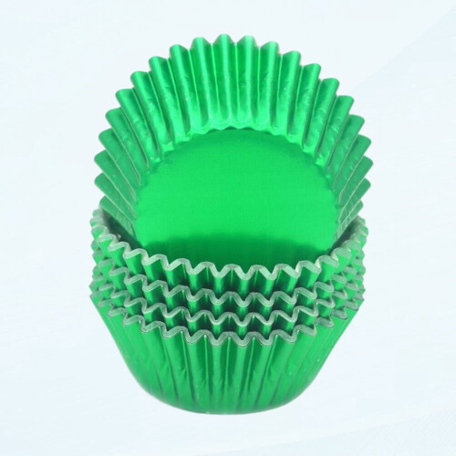 Caissettes à cupcakes et muffins en aluminium vert (100 unités)