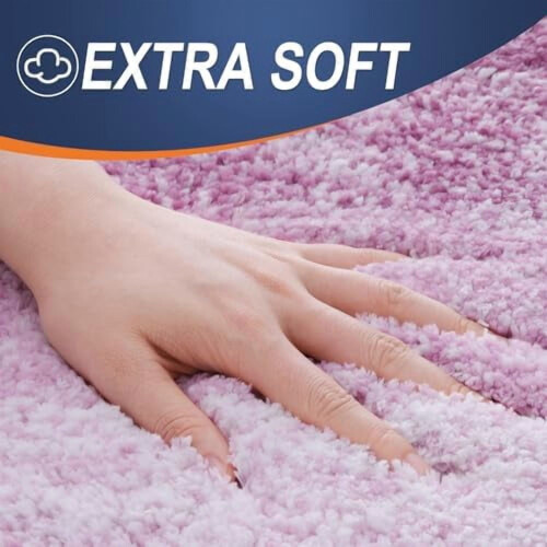 Baderomsteppe mikrofiber 91 x 61 cm rosa-lilla 1