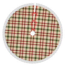 Christmas tree skirt plaid 48 inch