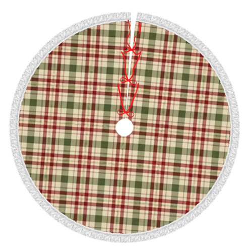Christmas tree skirt plaid 48 inch