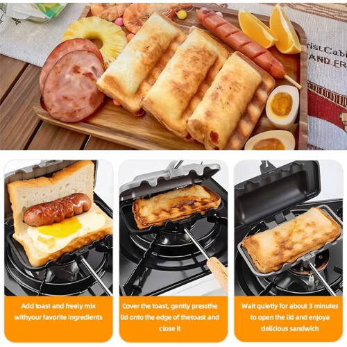 Cast Iron Sandwich Maker Double-Sided 2-in-1 2