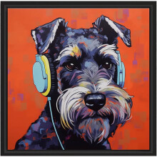 Affiche AEFER représentant un Schnauzer, compatible avec une décoration murale pop art, peinture colorée d'un chiot pour chambre, salon, salle de