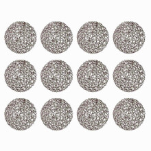 Ronde placemats van geweven papiervezels, naturel gevlochten, 15 inch
